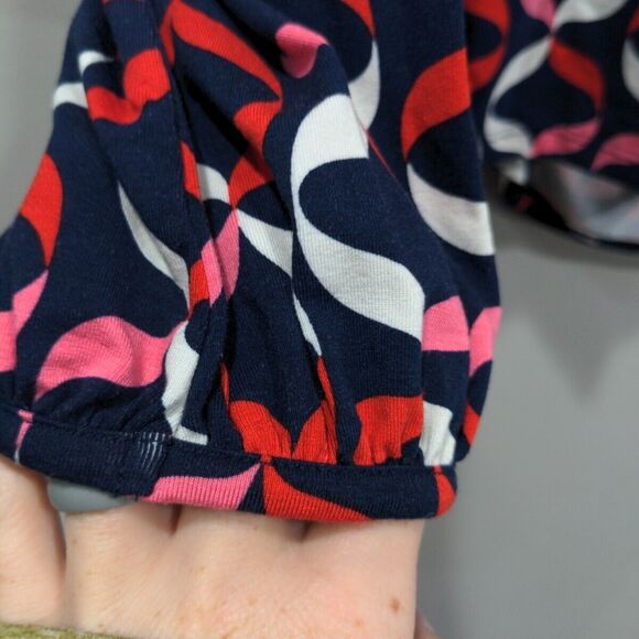 NWT Boden Womens Elodie Wrap Top Size 20/22 Navy Red Stretch Casual LS Viscose - Picture 9 of 12